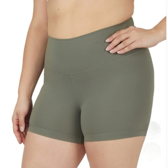 Reflex Active Shorts 2 Pack Green Brown Size XS High Waisted Stretch Shorts New! - Picture 4 of 16